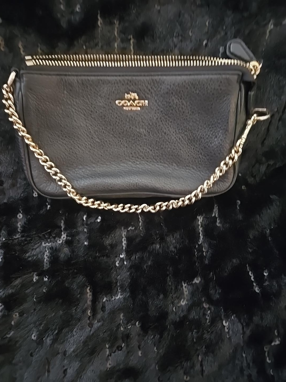 Coach Black Leather Over Shoulder / Clutch 🖤✨